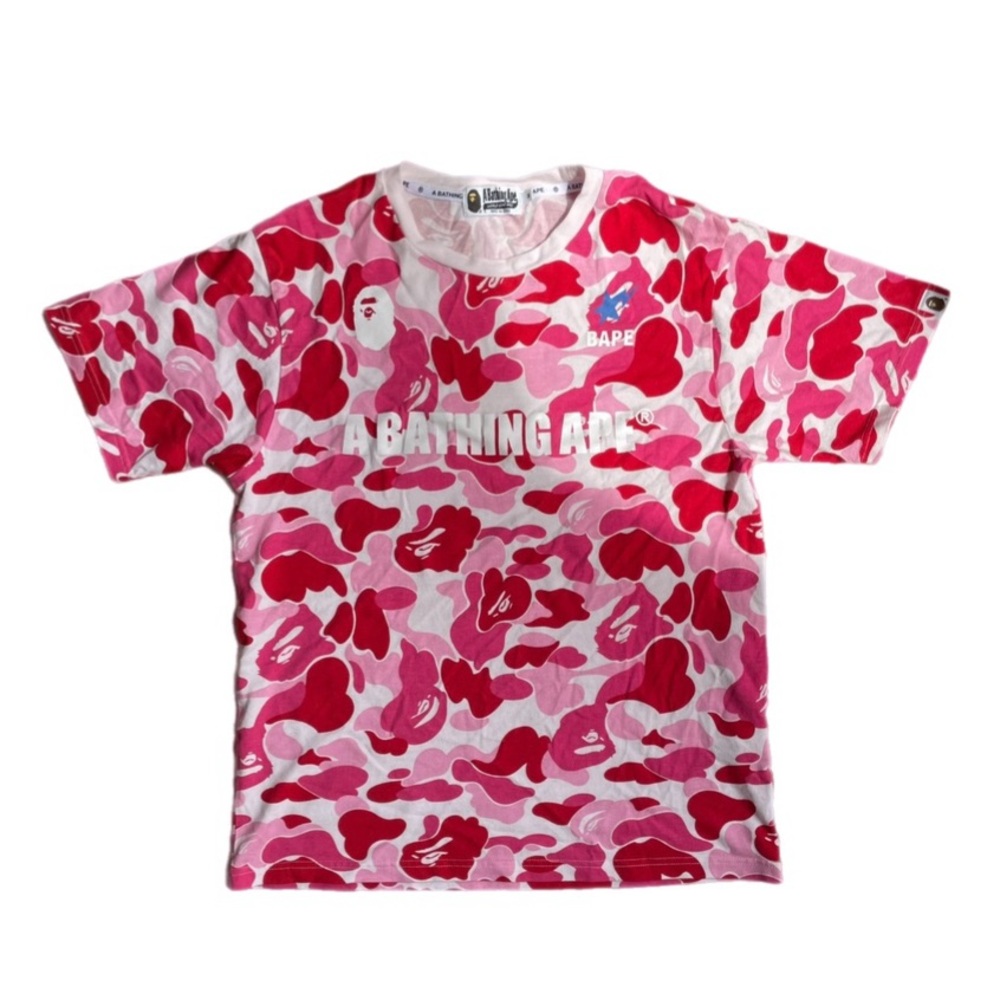 Authentic Bape Pink and White Camo T shirt medium